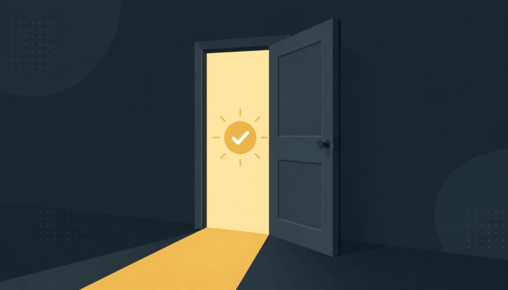 Illustration of an open door representing an accurate AI business summary for a Jamaican business.